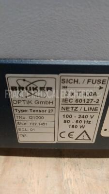 Bruker Infrared Spectrometer Tensor 27 - YOM 2012 (Powers up) *t271451* - 6