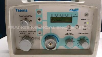 Lot of 3 x Taema Ventilators Osiris 2 - S/W V1.012/V1.020/V1.021 - w/ 2 x Power Supplies (All power up) *E0437/E2198/B1550* - 2