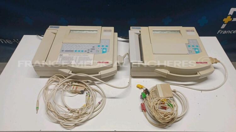 Lot of 2 x Marquette Hellige ECG Cardiosmart - w/ECG leads (Both power up)