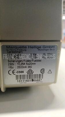 Lot of 2 x Marquette Hellige ECG Cardiosmart - w/ECG leads (Both power up) - 7