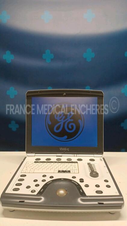 GE Ultrasound Vivid Q - YOM 2012 - S/W 11.2.1 - probe connector to be repaired - Options TEE -advanced Qscan imaging - optimal depth - auto FE - tissue velocity imaging and tissue tracking - AFI - echo DICOM - DICOM modality - DICOM print (Powers up) *05