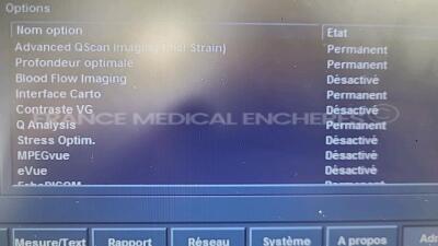 GE Ultrasound Vivid Q - YOM 2012 - S/W 11.2.1 - probe connector to be repaired - Options TEE -advanced Qscan imaging - optimal depth - auto FE - tissue velocity imaging and tissue tracking - AFI - echo DICOM - DICOM modality - DICOM print (Powers up) *05 - 5