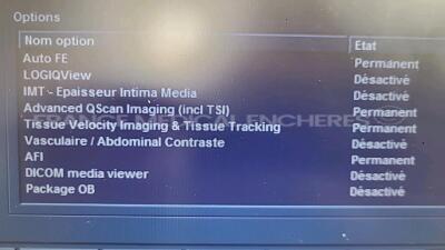 GE Ultrasound Vivid Q - YOM 2012 - S/W 11.2.1 - probe connector to be repaired - Options TEE -advanced Qscan imaging - optimal depth - auto FE - tissue velocity imaging and tissue tracking - AFI - echo DICOM - DICOM modality - DICOM print (Powers up) *05 - 7