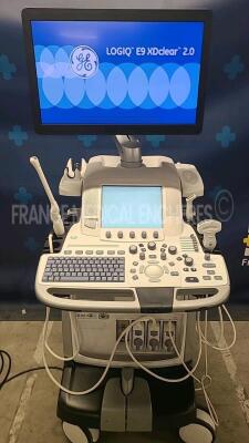 GE Ultrasound Logiq E9 XD Clear R6 - YOM 11/2017 - S/W R6 révision 2.0 -Options DICOM - logiq view - compare assistant - bflow - w/ L8-18i-D probe YOM 09/2017 - C1-6-D probe YOM 2021 (little scratch on the probe see picture of the probe and the test) - IC