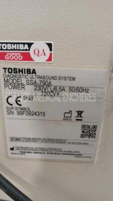 Toshiba Ultrasound Aplio XG SSA 790A - YOM 2009 w/ Toshiba PLT 805 AT - YOM 2015 and Toshiba PVT 674 BT - YOM 2016 (Powers up) *TDA15Y4219/99A1666963/99F0924315* - 18