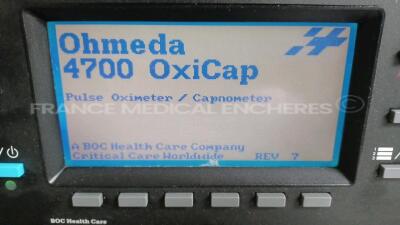 Ohmeda Pulse Oximeter/Capnometer 4700 Oxicap - S/W 7.0 (Powers up) *FMYV00427* - 4