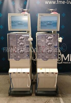 Lot of 2 x Fresenius Dialysis 5008 Cordiax - YOM 2011 - S/W 4.57 - Count 34384h / 33491h (Both power up) *1VEAS733/1VEAS731*