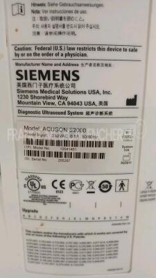 Siemens Ultrasound Acuson S2000 - YOM 2011 (No power) *205287* - 6