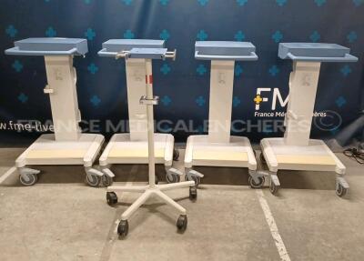 Lot of 5 x Mixed Drager Ventilator Trolleys