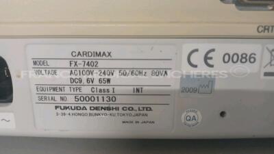 Lot of 2 x Fukuda Denshi ECG FX-7402 CardiMax - YOM 2006 and 2009 (Both power up) *50001130/38081123* - 10