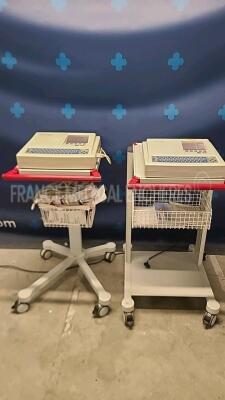 Lot of 2 x Schiller ECG AT-102 YOM 2006/2006 1 with ECG leads (Both power up) *03820/03821*