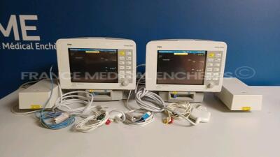 Lot of 2 x Drager Patient Monitors Infinity Delta - YOM 2012 - S/W VF8.4-W - French Language - w/ 2 x Drager Monitor Docking Stations and 2 x Power Supplies and 2 x ECG Leads and 2 x SPO2 Sensors (Both Power Up - Damaged - See Pictures) *6004667667/600466