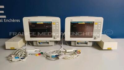 Lot of 2 x Drager Patient Monitors Infinity Gamma XXL - YOM 2007 - S/W VF7.3-W - French Language - w/ 2 x Drager Monitor Docking Stations and 2 x Power Supplies and 2 x ECG Leads and 2 x SPO2 Sensors (Both Power Up) *5398603563/5398561260*