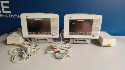 Lot of 2 x Drager Patient Monitors Infinity Gamma XXL - YOM 2007 - S/W VF7.3-W - French Language - w/ 2 x Drager Monitor Docking Stations and 2 x Power Supplies and 2 x ECG Leads and 2 x SPO2 Sensors (Both Power Up - Damaged - See Pictures) *5398651163/53