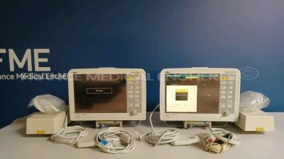 Lot of 2 x Drager Patient Monitors Infinity Delta XL - YOM 2006 - S/W VF8.4-W - French Language - w/ 2 x Drager Monitor Docking Stations and 2 x Power Supplies and 2 x ECG Leads and 2 x SPO2 Sensors (Both Power Up - Light Scratches - See Pictures) *539746