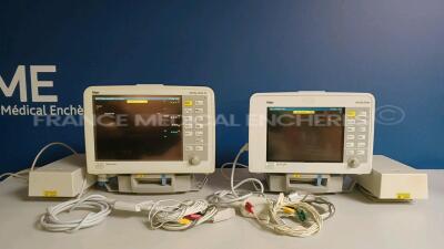 Lot of 1 x Drager Patient Monitor Infinity Delta XL and 1 x Drager Patient Monitor Infinity Delta - YOM 2006 - S/W VF8.4-W - French Language - w/ 2 x Drager Monitor Docking Stations and 2 x Power Supplies and 2 x ECG Leads and 2 x SPO2 Sensors (Both Power