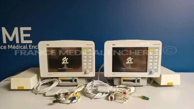 Lot of 2 x Drager Patient Monitors Infinity Delta - YOM 2006/2005 - S/W VF8.4W - French Language - w/ 2 x Drager Monitor Docking Stations and 2 x Power Supplies and 2 x ECG Leads and 2 x SPO2 Sensors (Both Power Up - Light Scratches - See Pictures) *53964