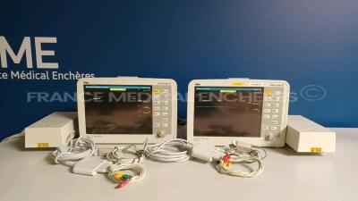 Lot of 2 x Drager Patient Monitors Infinity Delta XL - YOM 2006/2008 - S/W VF8.4W - French Language - w/ 2 x Power Supplies and 2 x ECG Leads and 2 x SPO2 Sensors (Both Power Up - Damaged - Light Scratches - See Pictures) *5397455359/6000620476*