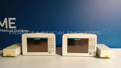 Lot of 2 x Drager Patient Monitors Infinity Gamma XXL - YOM 2007 - S/W VF7.3-W - French Language - w/ 2 x Power Supplies (Both Power Up - Damaged - Light Scratches - See Pictures) *5398603759/5398603759*