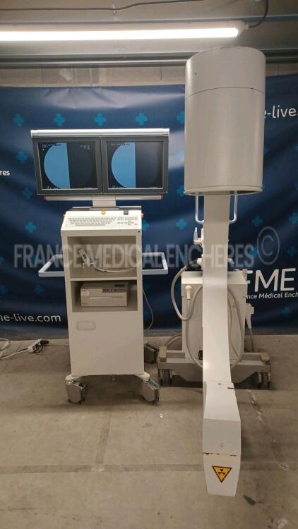 Siemens C-Arm Siremobil Compact - YOM 2008 w/ Footswitch and Remote Control and Sony Video Graphic Printer UP-960CE power cable damaged see picture (Powers up)