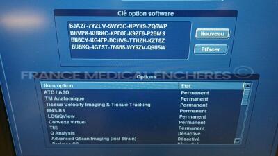 GE Ultrasound Vivid S6 - YOM 2014 - S/W 12.2 - Options - ATO/ASO - Anatomis TM - Tissue Velocity Imaging Tissue Tracking / M4S-RS - LOGIQView - Convex Virtual - TEE - Exportation USB - Stress Optim - DICOM - AFI w/ GE Probe 9L-RS - YOM 2014 and Sony Digit - 9