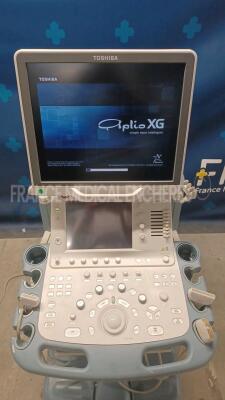 Toshiba Ultrasound Aplio XG SSA-790A - YOM 2011 - w/ PLT-1204BT probe YOM 2012 - PLT-805AT probe YOM 2007 - PVT-874BT probe YOM 2015 ( probe damaged see pictures) (Powers up) *99a12y4399/99a07x3043/99a1585845/99k1156331* - 4