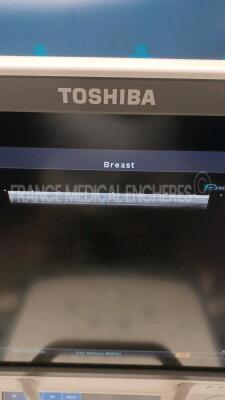 Toshiba Ultrasound Aplio XG SSA-790A - YOM 2011 - w/ PLT-1204BT probe YOM 2012 - PLT-805AT probe YOM 2007 - PVT-874BT probe YOM 2015 ( probe damaged see pictures) (Powers up) *99a12y4399/99a07x3043/99a1585845/99k1156331* - 17