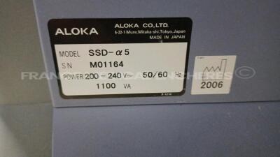 Aloka Ultrasound Prosound SSD Alpha 5 - YOM 2006 - w/ Sony Video Graphic Printer UP-897MD and Footswitch (Powers up) *M01164* - 9