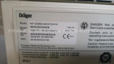 Lot of 1 x Drager Patient Monitor Infinity Gamma - YOM 2005 - S/W VF6.3-W and 1 x Siemens Patient Monitor SC6002XL - YOM 2003 - S/W VF2.6-W and 1 x Datascope Patient Monitor Passport 2LT - no power supplies (All power up) *cm12476l1/5512507968/5513667365* - 9