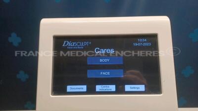 Corpoderm Short Infrared Esthetic Device Diasculpt - YOM 2019 - S/W 6.5 - designed to provide slimming and anti-aging treatments with Diasculpt generator - 1 x Diatetev face handpiece - 1 x Diatetec Body handpiece - 1x pack Digitics boost - w/ Transpo - 5