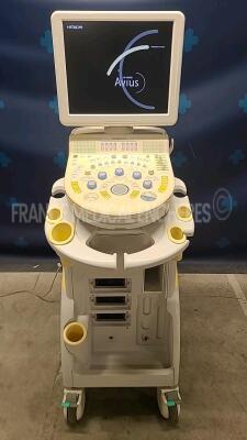 Hitachi Ultrasound Avius Hi Vision- YOM 2014 -S/W V05-02 STEP4 - options software transfert DICOM- software impression image DICOM-DICOM software- network interface - w/Sony digital graphic printer UP-D897 (Powers up)*KEI2124401*