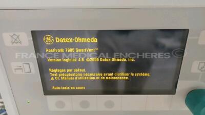 Datex Ohmeda Ventilator Aestiva/5 - S/W 4.8 w/ Datex Ohmeda Monitor (Powers up) *amrk01504* - 2