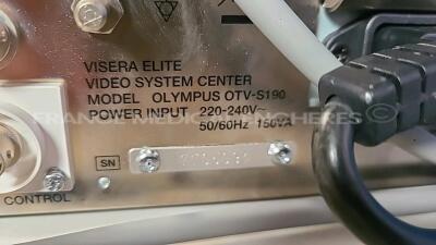 Olympus Video System Center Visera Elite OTV-S190 YOM 2018 -w/ Olympus Camera Head OTV S/P - Olympus keyboard MAJ-1922 - Olympus Cord MAJ-1959 (Powers up)*7705094/7744742/* - 10