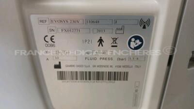 Lot of 4x Hospal Dialysis Evosys - YOM 2013 - S/W 8.21 - Count 39099h/38325h/38147h/38383h (All power up) *FX012772/FX012771/FX012773/FX012857* - 8