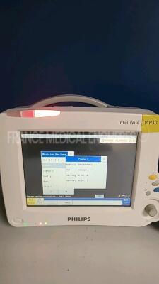 Lot of 2 x Philips Patient Monitors IntelliVue MP30 -YOM 2006 - S/W 00.58 (All power up) *DE62225852/DE62225881 - 3