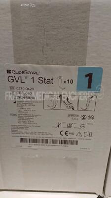 Verathon Video Laryngoscope GVL GlideScope w/ Monitor and 2x GlideScope Camera Blades 0570-0185 and 0570-0210 and Large Quantity of Consumables Expiration date 2024 (Powers up) *PM086283* - 5