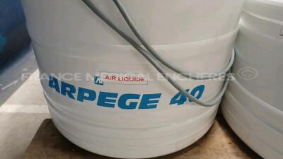 Lot of 4x Air Liquid Liquide Nitrogen Storage Vessel GT38 and 1x Air Liquide Liquid Nitrogen Storage Vessel GT40 and 1x Air Liquide Liquid Nitrogen Storage Vessel GT26 and 1x Froilabo Liquid Nitrogen Storage Vessel XC21/6 - 8