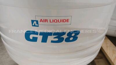 Lot of 4x Air Liquid Liquide Nitrogen Storage Vessel GT38 and 1x Air Liquide Liquid Nitrogen Storage Vessel GT40 and 1x Air Liquide Liquid Nitrogen Storage Vessel GT26 and 1x Froilabo Liquid Nitrogen Storage Vessel XC21/6 - 9