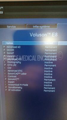 GE Ultrasound Voluson E8 BT14 - YOM 2014 - S/W 14.0.1 - Options - Advanced 4D - DICOM - Sono IT - Vocal II - Advanced VCI - IOTA LR2 - Sono AVC - Sono Biometry - BT Activation w/ GE Probe RAB4-8-D - YOM 2014 and GE Probe RIC5-9-D - YOM 2019 see pictures o - 7