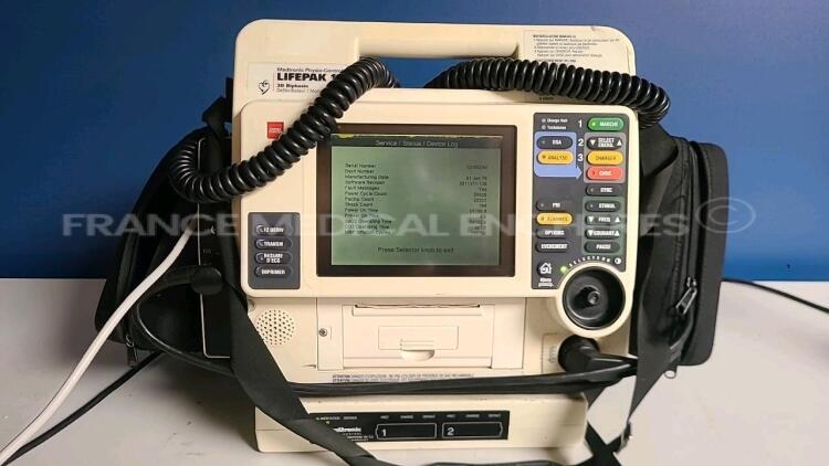 Medtronic Physio-Control Defibrillator/Monitor Lifepak 12 - YOM 1999 - S/W 3011371-130 - User test passed - options ECG /PNI SPO2 Pacing - w/1 x SPO2 Sensor and ECG leads - no battery included (Powers up) *12165249*