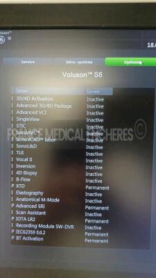 GE Ultrasound S6 BT16 - YOM 2017 - S/W 16.0.11 - Options - XTD - Advanced SRI - IOA LR2 - IEC 62359 Ed.2 - BT Activation w/ GE Probe C1-5-RS - YOM 2016 (Powers up) *VS6001190/234637YP7* - 6