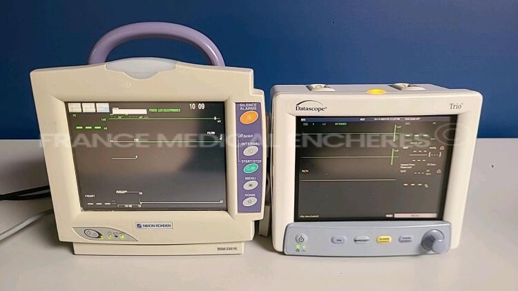 Lot of 1 x Nihon Kohden Beside Monitor BSM-2301K -YOM 2010 and 1 x Datascope Patient Monitor Trio damaged see picture (Both power up) *36414/09980006004009F*