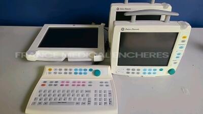 Lot of 2 x GE Patient Monitors F-FM-00 - YOM 2010 (No power) and 1 x GE Monitor D-FPD15-00 YOM 2015 untested du to the missing power supply and 1 x GE/Datex Ohmeda Keyboard K-ARKB-00 untested