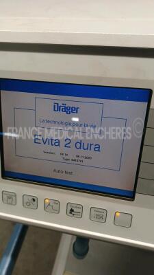 Drager Ventilator Evita 2 dura - YOM 2004 - S/W 04.14 - Count 68049h (Powers up) *arue0043* - 4