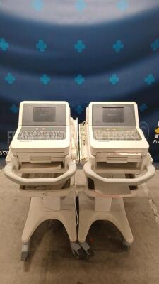 Lot of 2x Philips ECG PageWriter TC30 - S/W 4.04 w/ ECG Sensors (Both power up) *us21102514/usn1104319*