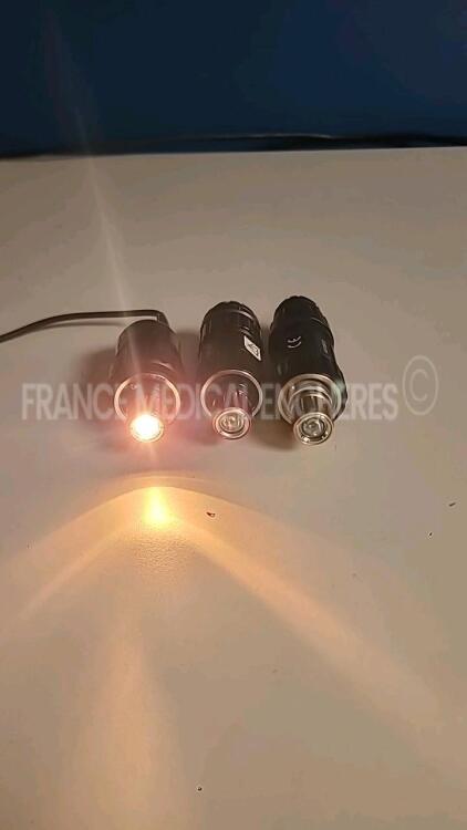 Lot of 2 x Pentax Portable Light Sources LNS-BP310 and 1 x Pentax Portable Light Source LNS-BP310 (2 x untested due to the missing batteries and 1x powers up) *A010754/A011989/A018913*