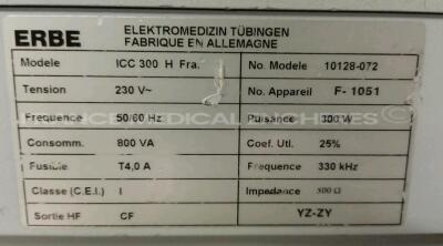 ERBE Electrosurgical Unit ICC 300 (Powers up) *F-1051* - 4