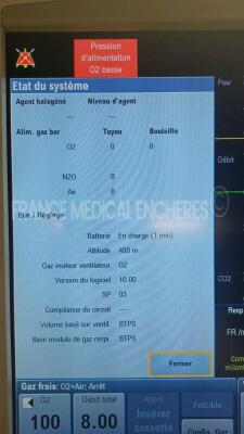 GE Ventilator Aisys upgraded CS2 - YOM 2011 - S/W 10.00 w/ GE Gas Module E-CAIO (Powers up) *anaq00244* - 8