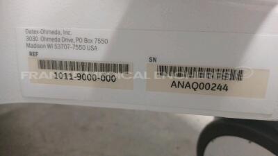 GE Ventilator Aisys upgraded CS2 - YOM 2011 - S/W 10.00 w/ GE Gas Module E-CAIO (Powers up) *anaq00244* - 11