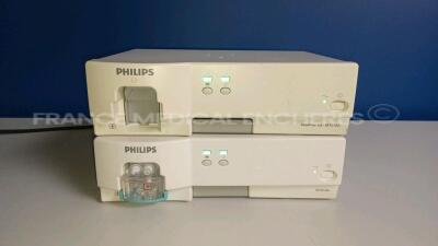 Lot of 2 x Philips Gas Modules IntelliVue G5 - M1019A/M1013A - YOM 2009/2010 (Both Power Up - Damaged - See Pictures) *ASBH-011Q/ASAC-0037*